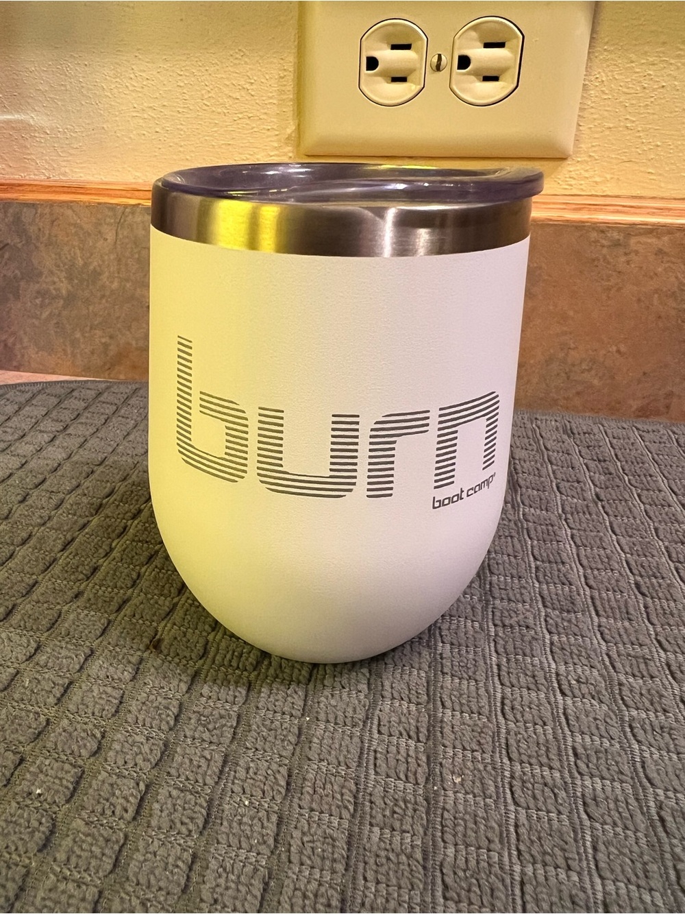 Burn Boot Camp Insulated Tumbler - White with Silver Lid